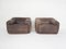 Buffalo Leather Lounge Chairs in the style of de Sede, 1960s, Set of 3, Image 5