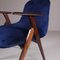 Vintage Blue Velvet Chairs, Set of 2 11