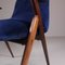 Vintage Blue Velvet Chairs, Set of 2 13