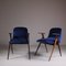 Vintage Blue Velvet Chairs, Set of 2 4
