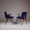 Chaises Vintage en Velours Bleu, Set de 2 7