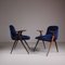 Vintage Blue Velvet Chairs, Set of 2 7