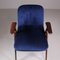 Chaises Vintage en Velours Bleu, Set de 2 8