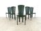 Vintage Green Leather Dining Chairs, 1980s, Set of 6, Image 1