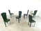 Vintage Green Leather Dining Chairs, 1980s, Set of 6, Image 5