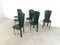 Vintage Green Leather Dining Chairs, 1980s, Set of 6 4