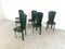 Vintage Green Leather Dining Chairs, 1980s, Set of 6, Image 4