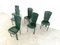 Vintage Green Leather Dining Chairs, 1980s, Set of 6 2