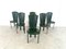 Vintage Green Leather Dining Chairs, 1980s, Set of 6, Image 6
