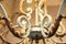 Lámpara de araña francesa Art Déco de hierro forjado atribuida a Gilbert Poillerat, años 50, Imagen 7