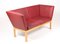 Two-Seater Red Leather Sofa, 1980s 3