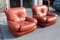 Lounge Chairs in Cognac Bubble Leather, Italy, 1970s, Set of 2 1