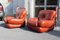 Lounge Chairs in Cognac Bubble Leather, Italy, 1970s, Set of 2 2