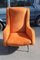 Italienischer Sessel aus Orangefarbenem Samt von Aldo Mordelli für ISA, 1950er 2
