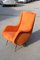 Italian Lounge Chair in Orange Velvet by Aldo Mordelli for ISA, 1950s 1