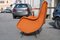 Italienischer Sessel aus Orangefarbenem Samt von Aldo Mordelli für ISA, 1950er 3