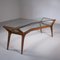Italian Asymmetrical Wood and Glass Coffee Table, 1950s, Image 1