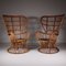 Armlehnstühle mit Korbgestell von Lio Carminati, 1950er, 2er Set 9