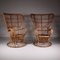 Armchairs with Wicker Structure by Lio Carminati, 1950s, Set of 2 1