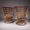 Armchairs with Wicker Structure by Lio Carminati, 1950s, Set of 2 7