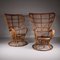 Armlehnstühle mit Korbgestell von Lio Carminati, 1950er, 2er Set 7