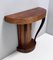 Vintage Beech and Walnut Demi Lune Console Table attributed to Osvaldo Borsani, Italy, 1940s, Image 7