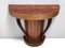 Vintage Beech and Walnut Demi Lune Console Table attributed to Osvaldo Borsani, Italy, 1940s, Image 12