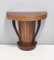 Vintage Beech and Walnut Demi Lune Console Table attributed to Osvaldo Borsani, Italy, 1940s, Image 1