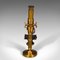 Antique English Brass Cased Scholar's Microscope Scientific Instrument, 1920 6