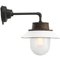 Vintage Industrial Frosted Glass and White Enamel Wall Light, Image 5