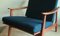 Danish Lounge Chair with Blue-Green Cushions, 1960s, Image 4