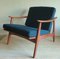 Dänischer Sessel mit blaugrünen Kissen, 1960er 1