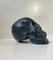 Sculpture of a Human Skull, 1950s, Bronze Cast with Silver Plating 2