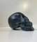 Sculpture of a Human Skull, 1950s, Bronze Cast with Silver Plating, Image 2