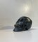 Sculpture of a Human Skull, 1950s, Bronze Cast with Silver Plating 3