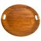 Fuente o bandeja redonda de madera, Denmar, años 60, Imagen 1