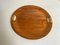 Fuente o bandeja redonda de madera, Denmar, años 60, Imagen 3