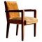 Art Deco Sessel mit Bezug aus Eiche & Senf, Frankreich, 1940er 1