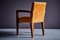 Art Deco Sessel mit Bezug aus Eiche & Senf, Frankreich, 1940er 8
