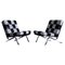 RH-301 Lounge Chairs in Black and White Leather by Robert and Trix Haussmann for de Sede, 1960s, Set of 2 1