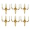 Gilded Bronze Wall Sconces with Swans, France, 20th Century, Set of 6 1