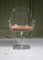 Rotating Acrylic and Cast Aluminium Desk Chair with Suede Seat, 1970s, Image 1