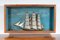 Victorian Framed Diorama 3-Masted Ship and Paddle Steamer, 1890s 1