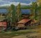Red Houses in Nature, 1950s, Oil on Board, Framed, Image 11