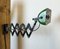 Industrial Green Enamel Scissor Wall Lamp, 1950s, Image 12