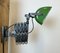 Industrial Green Enamel Scissor Wall Lamp, 1950s 11