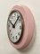 Vintage Pink East German Bakelite Wall Clock from Weimar, 1980s 3