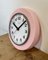 Vintage Pink East German Bakelite Wall Clock from Weimar, 1980s 9