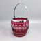Red Bohemian Cut Crystal Glass Ice Bucket, Italy, 1960s, Image 3