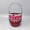 Red Bohemian Cut Crystal Glass Ice Bucket, Italy, 1960s 1